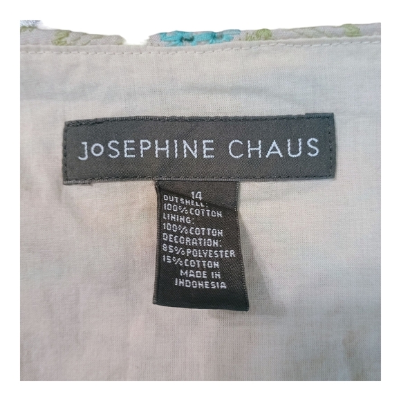 Josephine Chaus Embroidered Floral Full Midi Skirt 100% Cotton Size 14 - Picture 3 of 6